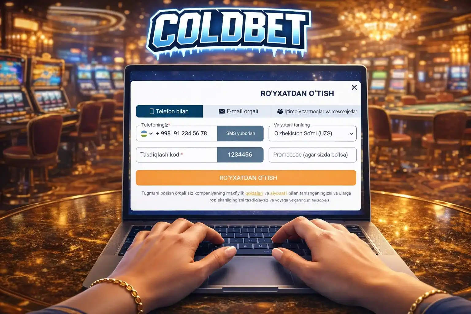 Coldbet sign up methods