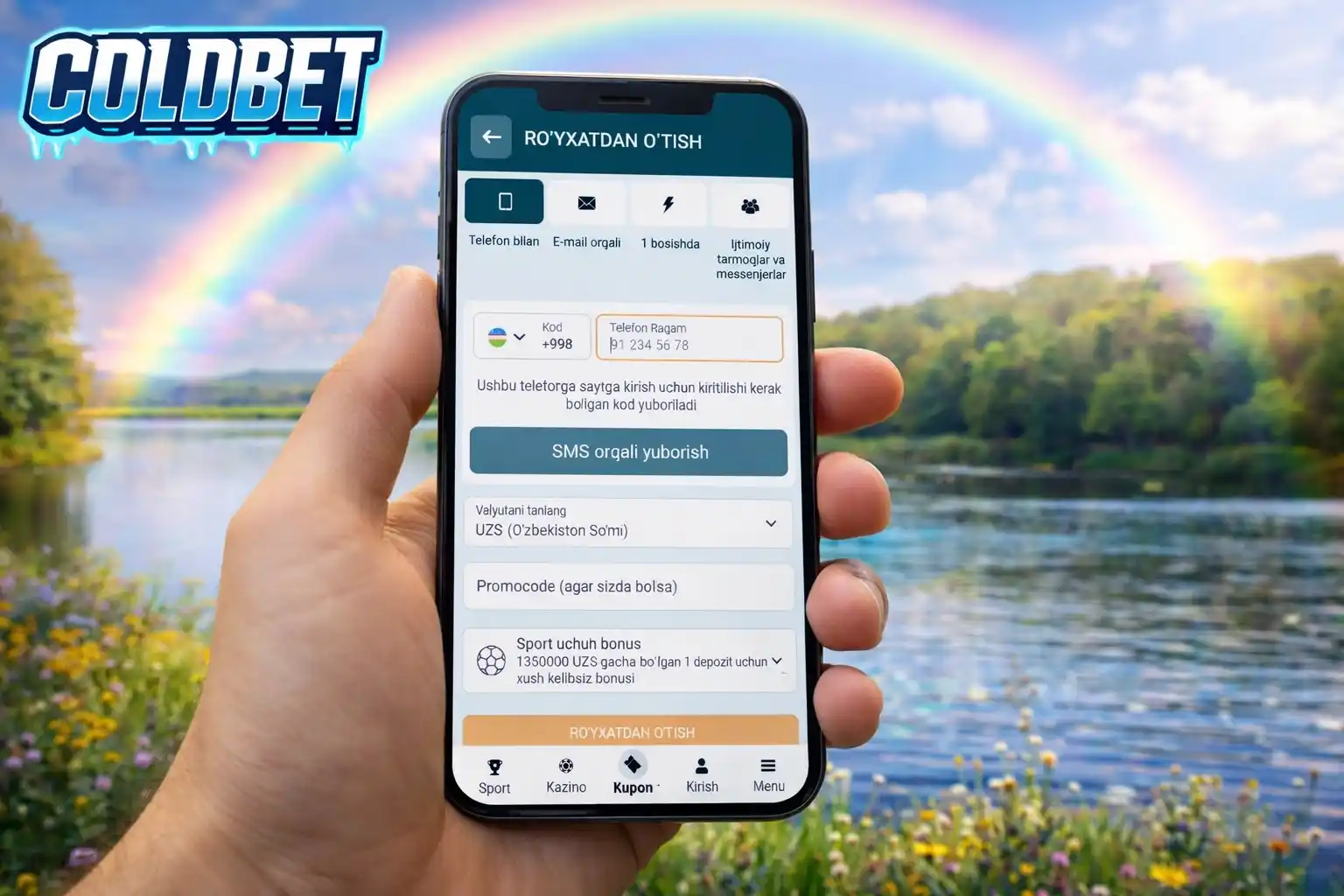 Coldbet registration with phone number